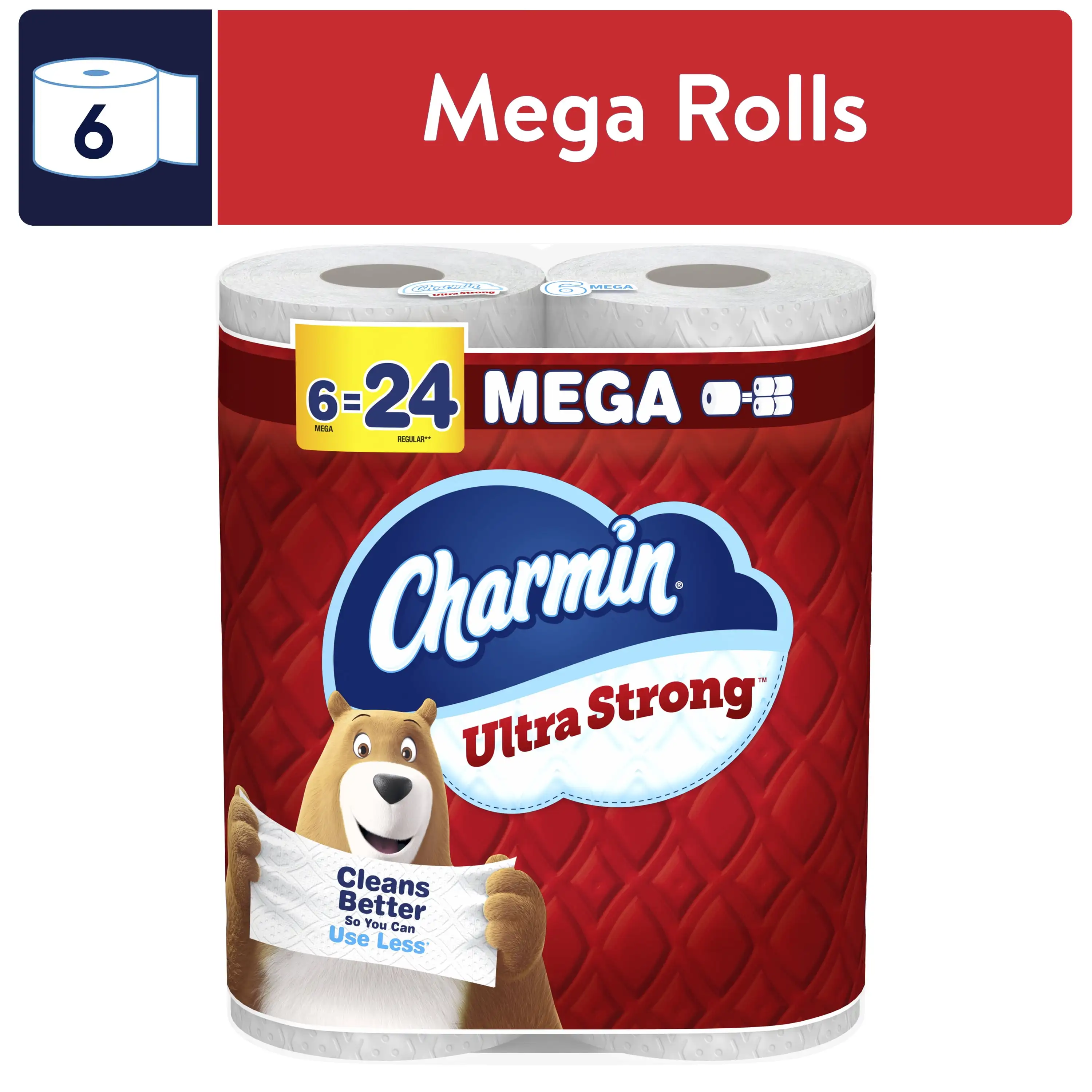 

Toilet Paper Ultra Strong, 6 Mega Rolls