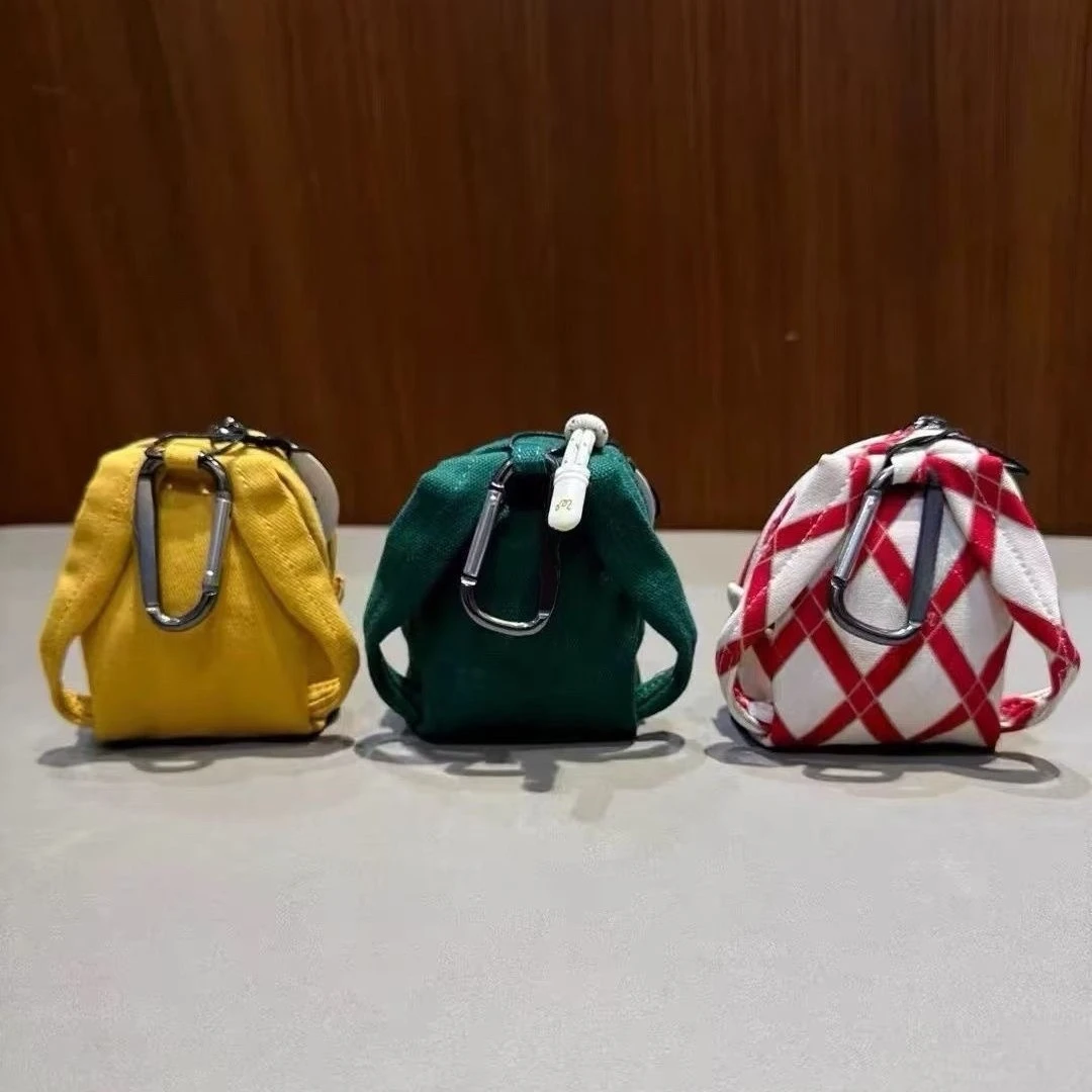 حقيبة جولف صغيرة على شكل كرة، حقيبة ظهر خفيفة الوزن، حقيبة تخزين لسماعات الأذن، تصميم للجنسين مع نمط شخصية بغطاء للرأس #2