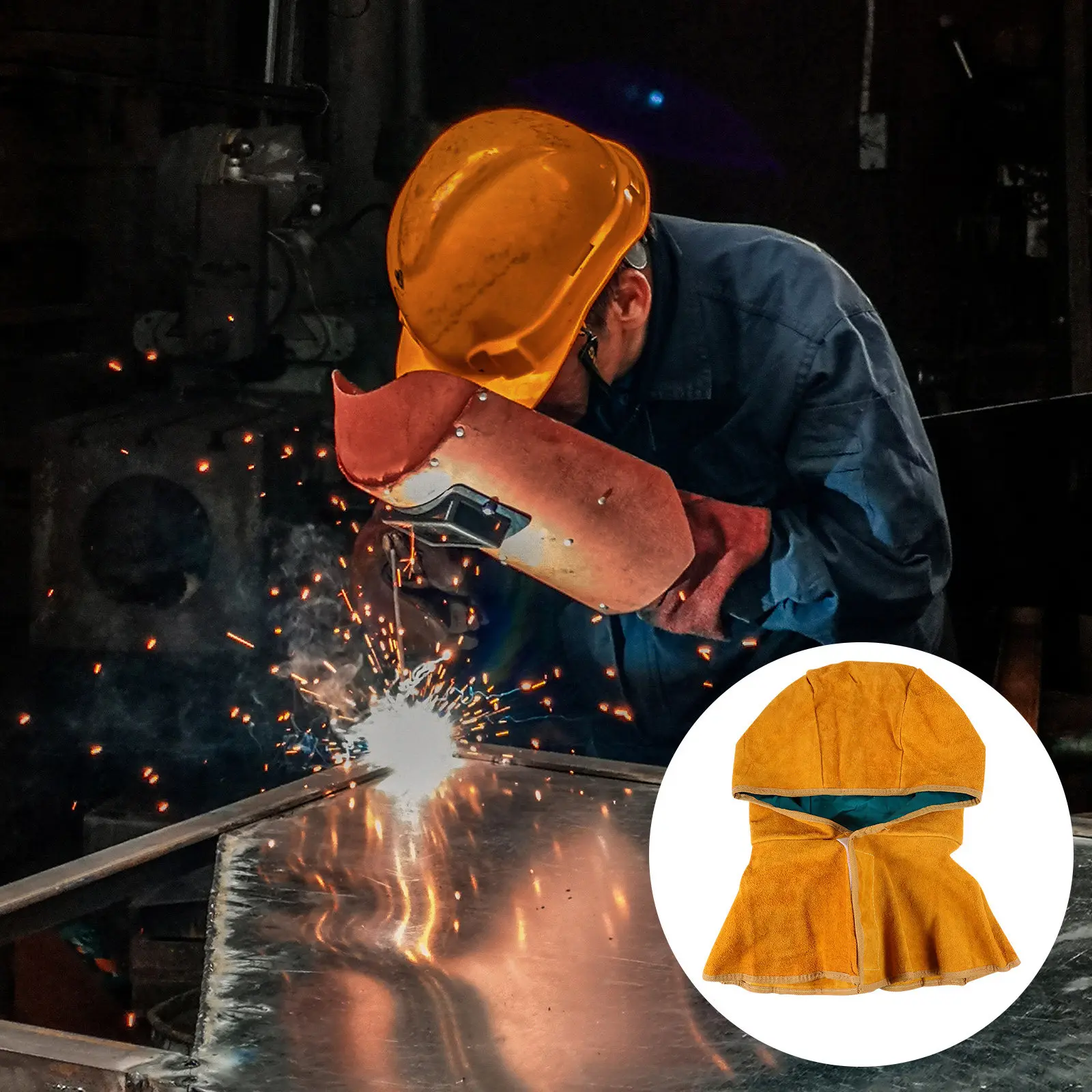 

1Pcs Protective Welding Shawl Cap Heavy Duty Heat Resistant Workwear for Welders Lightweight Comfortable Neck Cover Cap