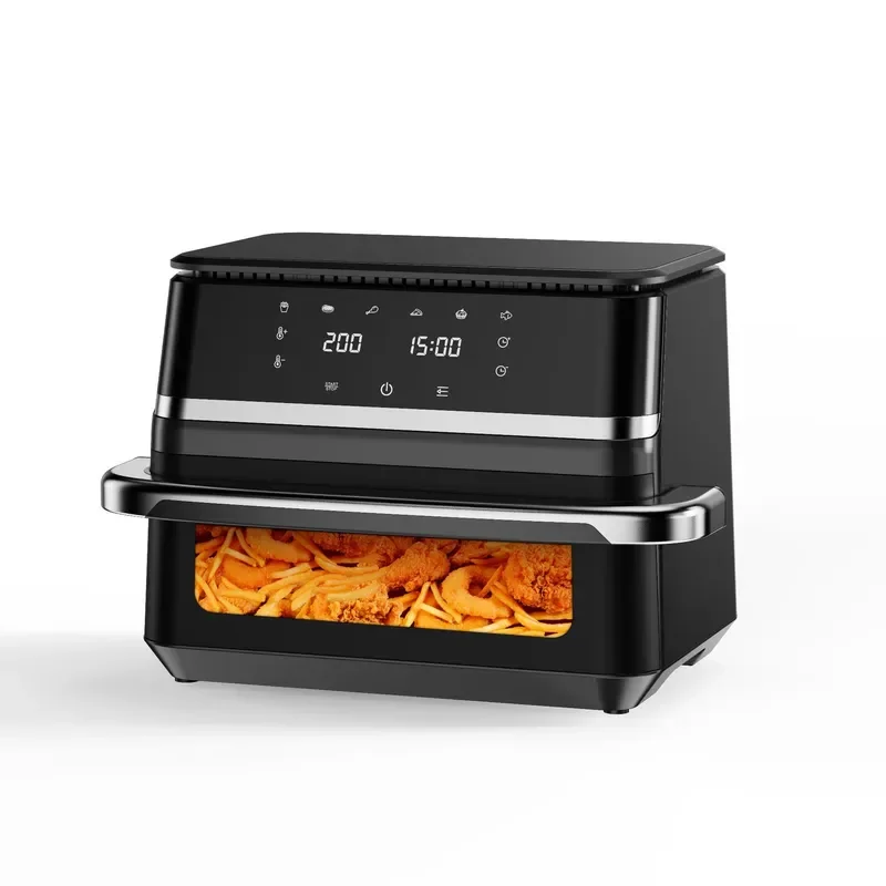 for Large Capacity Visual Double Bladder Air Fryer Electric Heating Tube Hot Air Circulation Touch Screen Stainless Steel