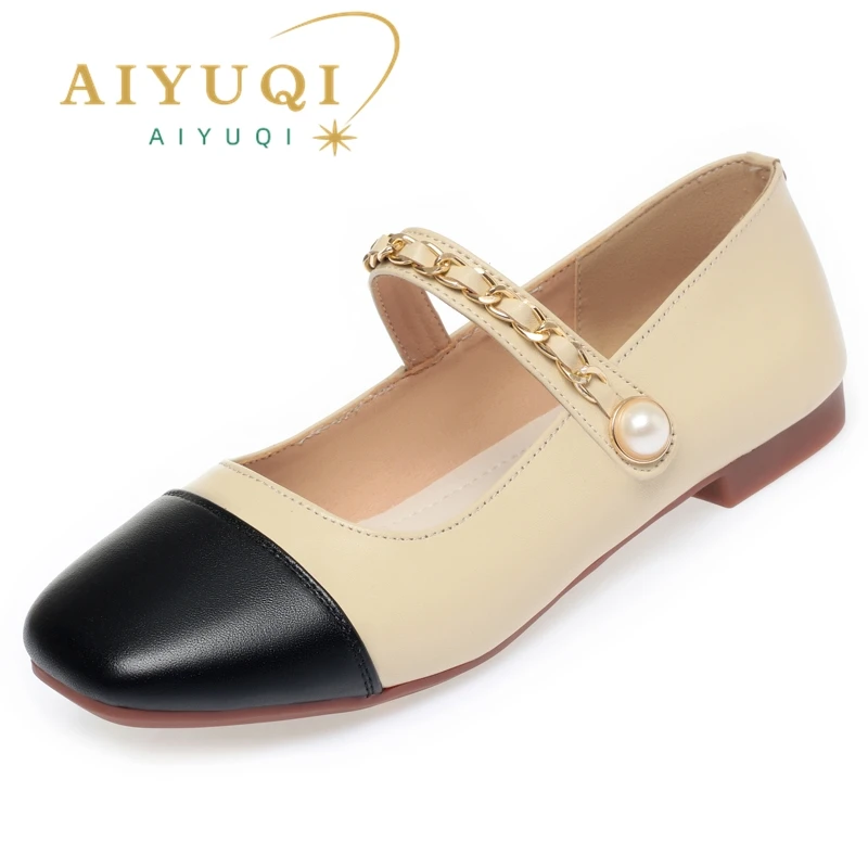 

AIYUQI Mary Jane Shoes Woman 2025 Spring Genuine Leather Loafers Women Non Slip Soft Soled Beanie Shoes Ladies