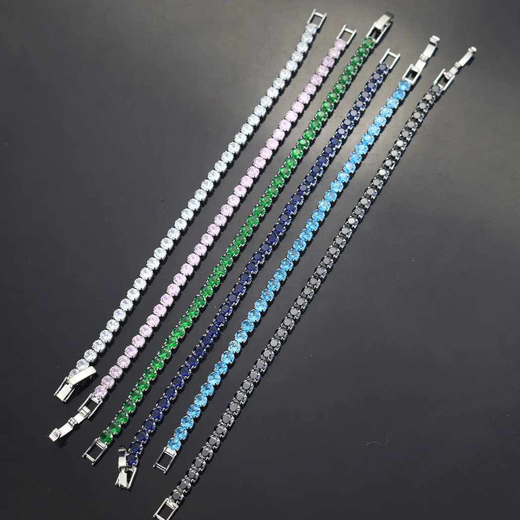 4mm Micro-inlaid Zircon Tennis Bracelet for Women 2021 New  Men Bracelet Homme Jewelry Accessories Wholesale