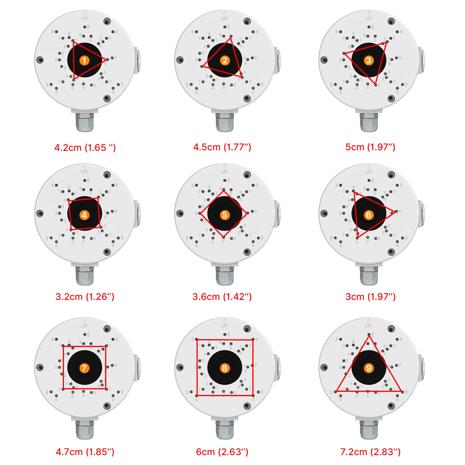 Hiseeu CCTV Camera Junction Box Waterproof Accessories Base for White Aluminum Alloy DZI Bullet Original