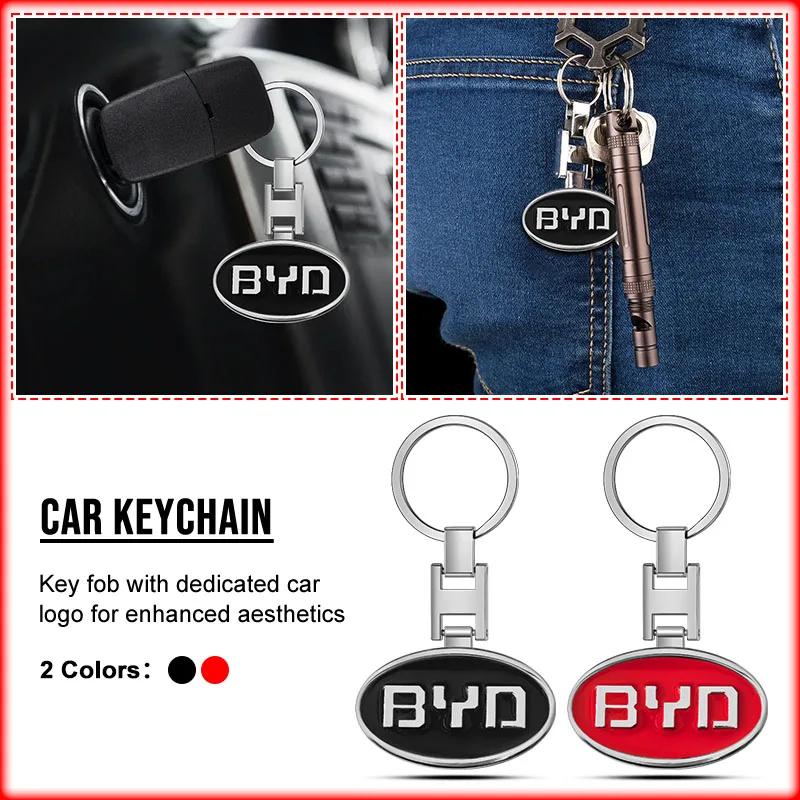 1 unidad de llavero colgante de metal 3D para coche, accesorios de automóvil para Byd Qing Song Tang Yuan F3 S6 F0 I3 S7 G3 E5 E2 E1 E3 E9 D1 S8