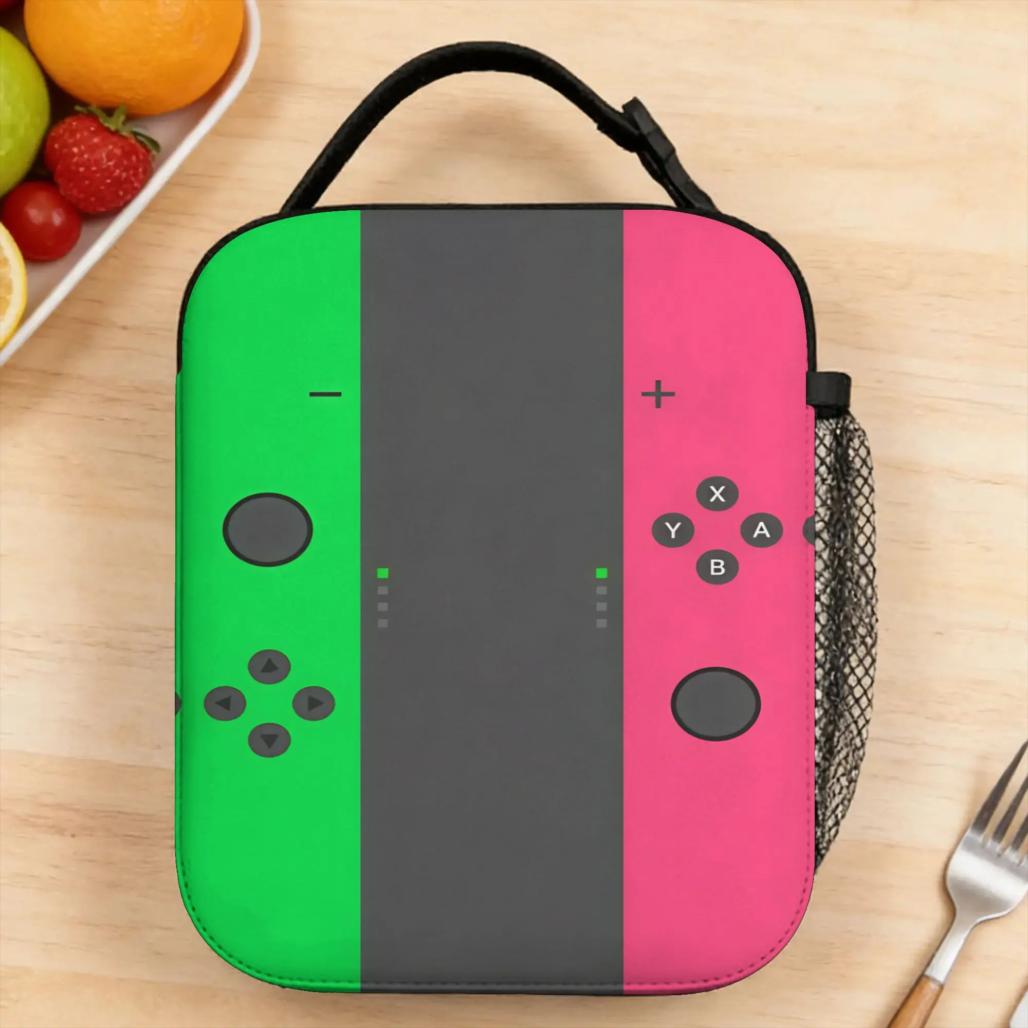 Games Console Single Printed Large Capacity Insulated Lunch Bag For Boys/Girls Children Best Gifts 2D Flat Cartoon Lunch Box Bag