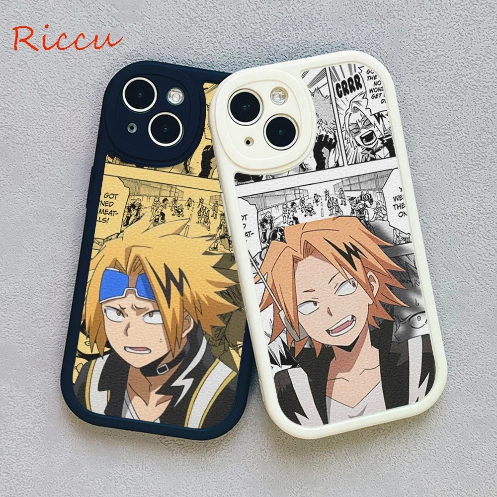 Denki Kaminari Phone Case for Iphone 14 promax 16pro 15pro 13pro 12MiNi 14plus iphone16 XR XS cartoon Lambskin Protective Covers