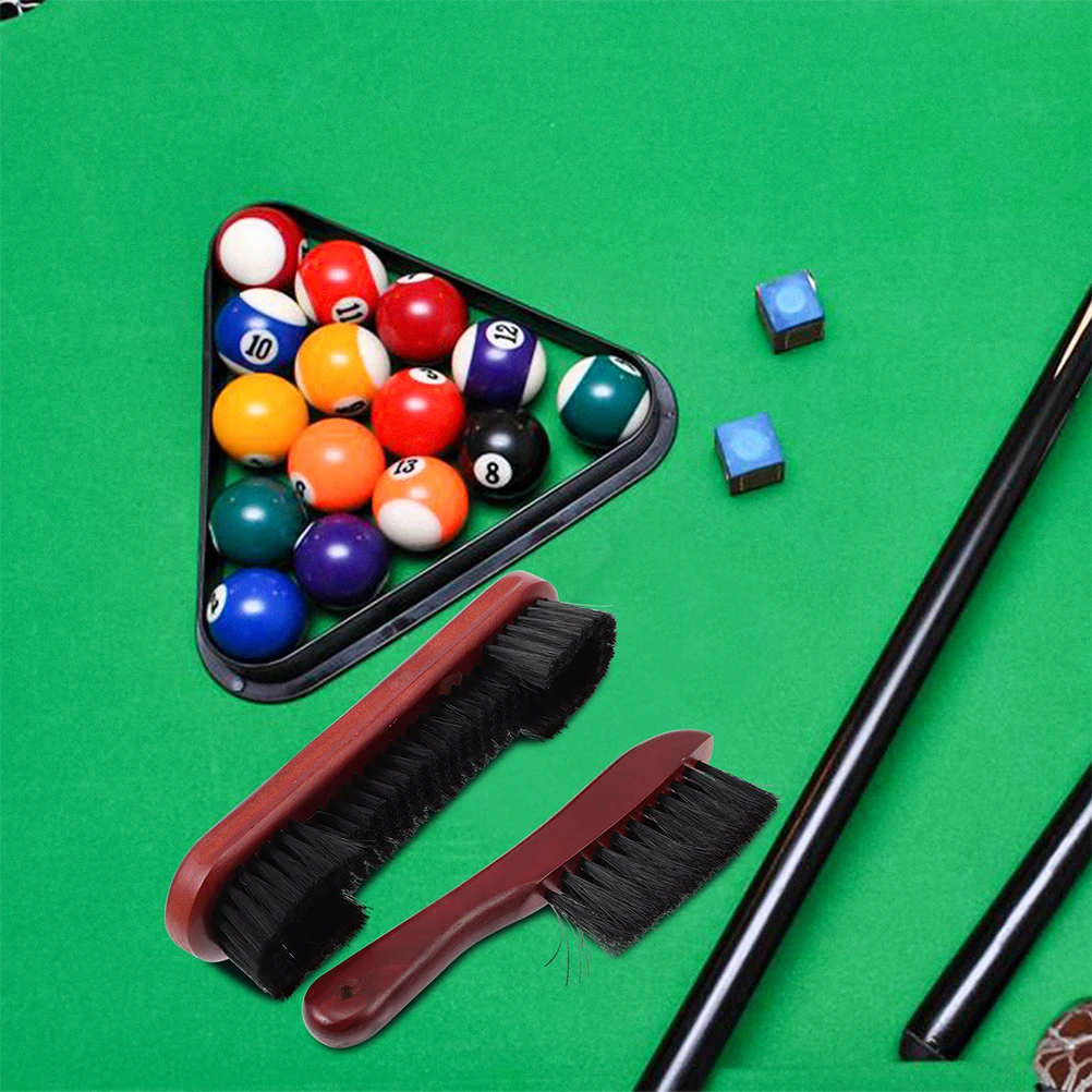 

2Pcs Billiards Pool Table Clean Brush Set Pool Table Brushes Versatile Cleaning Kit For Billiard Tables Red
