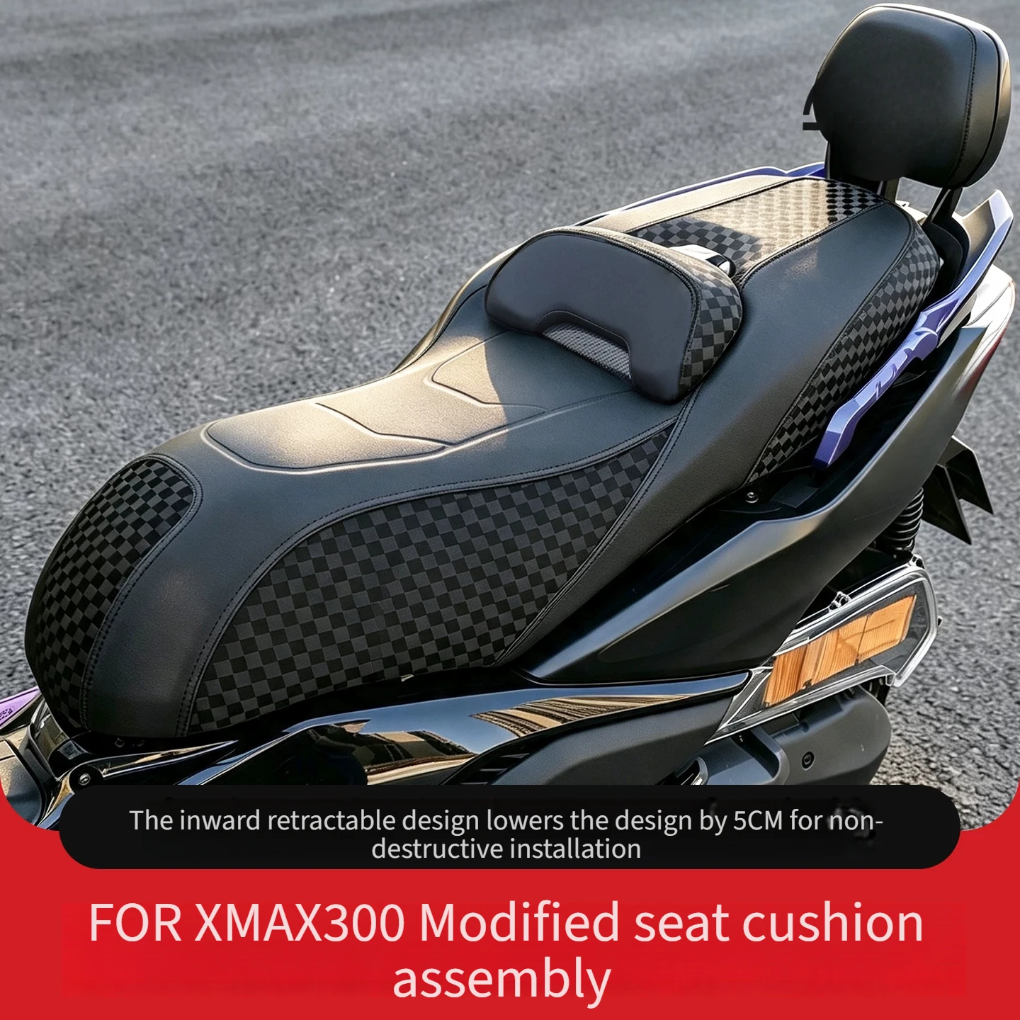 Gradient Two-tone Lowered Anti-slip Seat Cushion for Yamaha XMAX300 2023-2026 Motorcycle Modification Accessories
