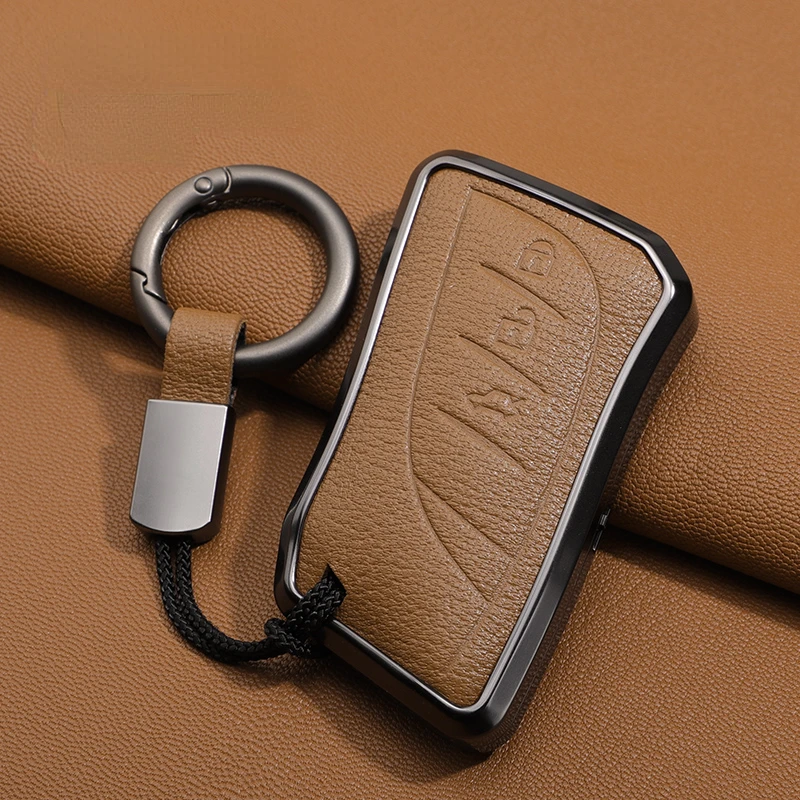 

Suitable For Lexus ES300H ES200 LS500 NX350H UX260 Zinc Metal + Goatskin Leather Car Remote Key Case Cover