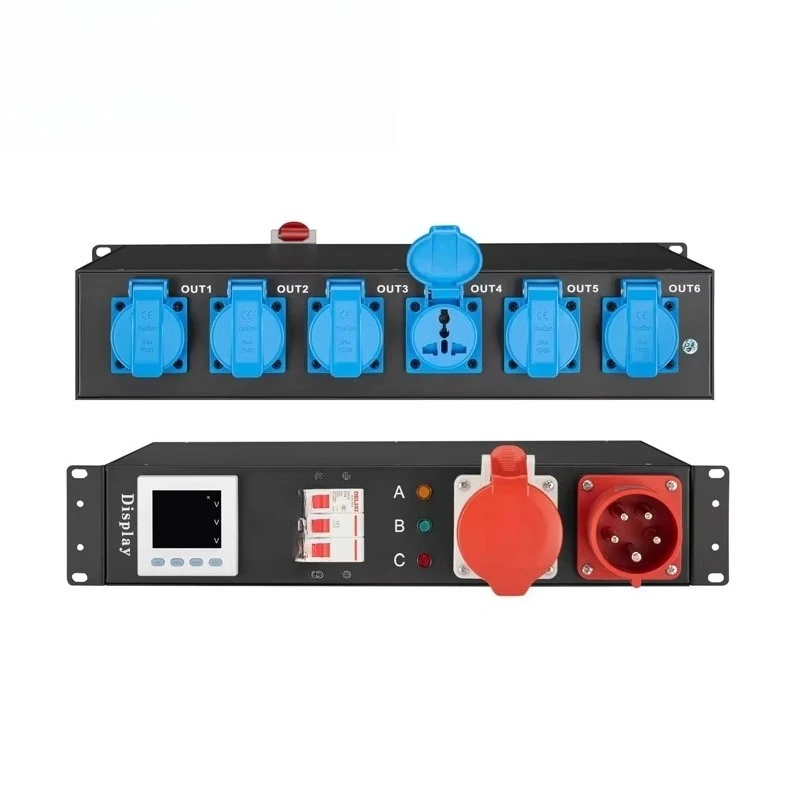 

32A 5-pin input and output 6-channel 16A waterproof European output power divider