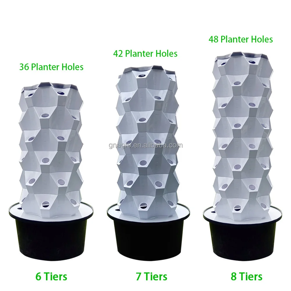 Gnfortune Good Quality Stackable Towers Garden Vertical Hydroponic System Strawberry Vertical Gardening Tower Pots