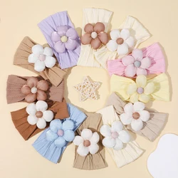 Baby Accessories For Newborn Toddler Kids Baby Girl Boy Headband Candy Colors Flower Hairbands Super Fluffy Soft Nylon Headwear