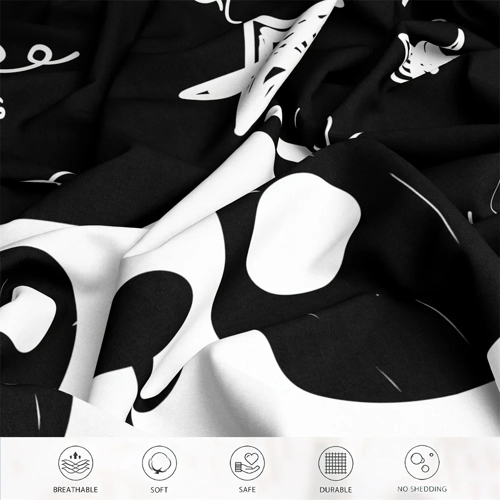 3-Piece Black and White Panda Print Soft Brushed Microfiber Duvet Cover Set - Luxurious Bedding for Bedroom and Guest Room