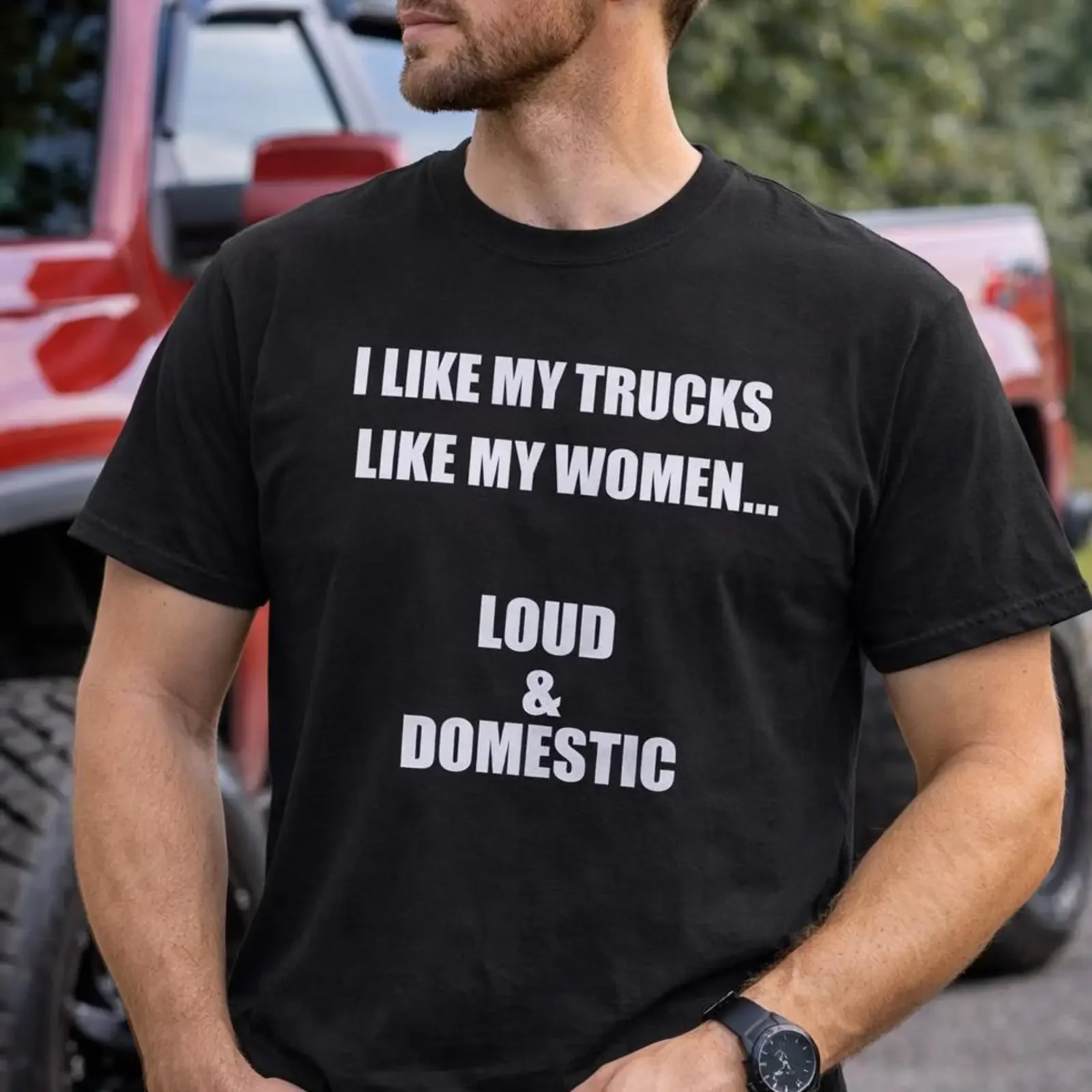 Loud Domestic Truck T Shirt Pickup Lover Country Offroad Apparel vintage Washed Stylish graphic fashion streetwear Versatile