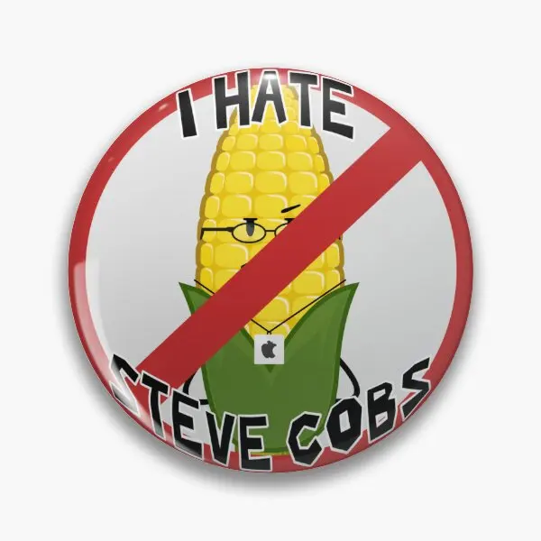 I Hate Steve Cobs  Soft Button Pin Cute Creative Fashion Gift Jewelry Lapel Pin Collar Hat Brooch Lover Funny Cartoon Clothes