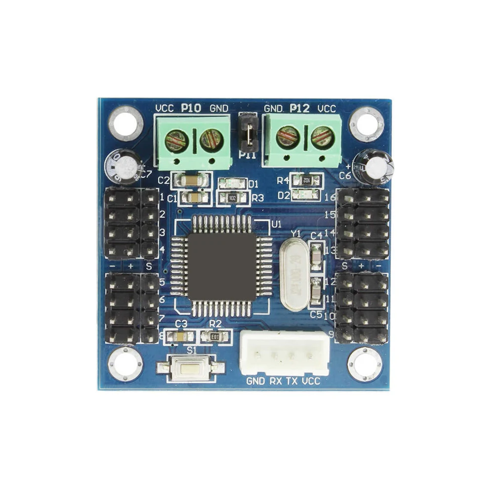 LCSC-16 16 Way Servo Motor Controller DC4-5.5V PWM Pulse Signal Output Servo Motor Controller Support TTL/USART Interface