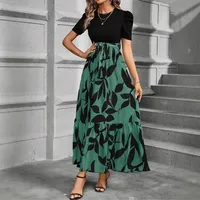 Elegant Floral Print High Waist Cross-Border Women's Dress Fashionable Atmosphere Skirt Brand None( AE Stock) Origin China