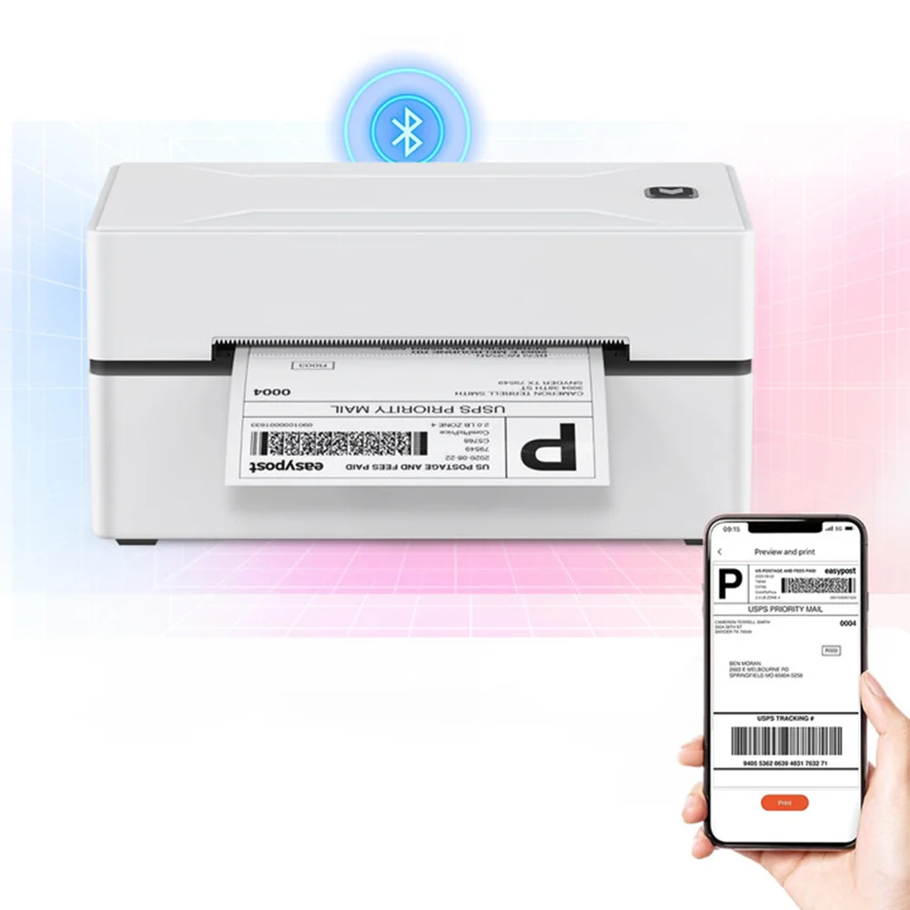 Marklife impressora térmica bluetooth d100 ue 4x6 polegadas impressora de etiquetas de envio portátil compatível com iphone android mac janela