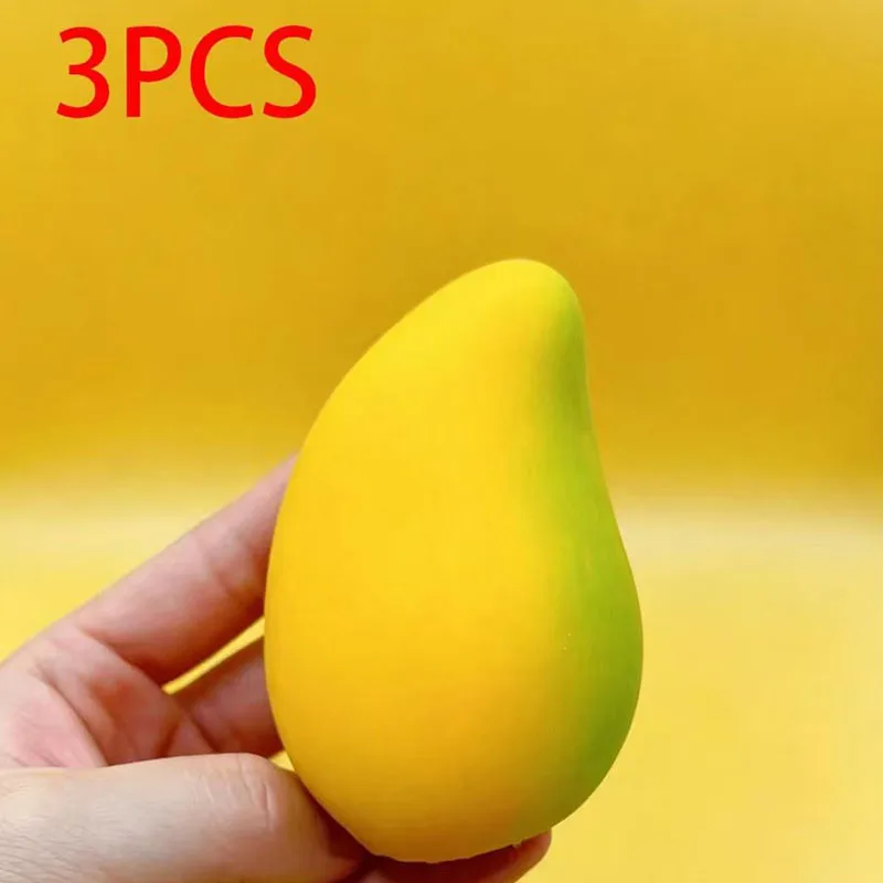 1/2/3 Stück mangoförmiges, langsam aufsteigendes Squishy-Spielzeug, sensorisches Quetschspielzeug zur Stresslinderung, Geburtstagsgeschenk für Erwachsene zum Schulanfang