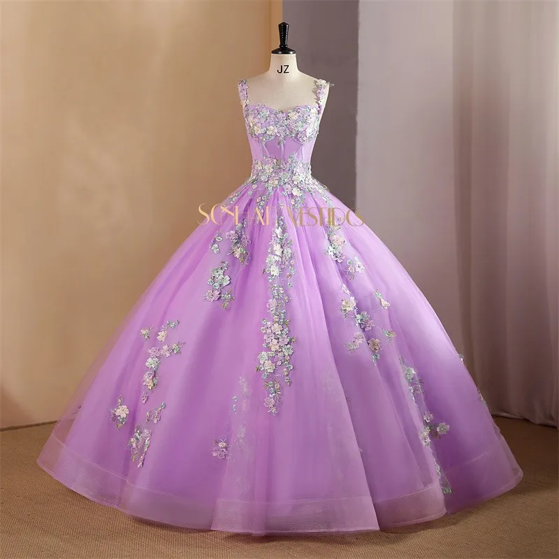 

Birthday Party Quinceanera Dresses Classic Lace Ball Gown Formal Prom Graduation Dress Sonhar Vestidos 2024 New 2 Wear