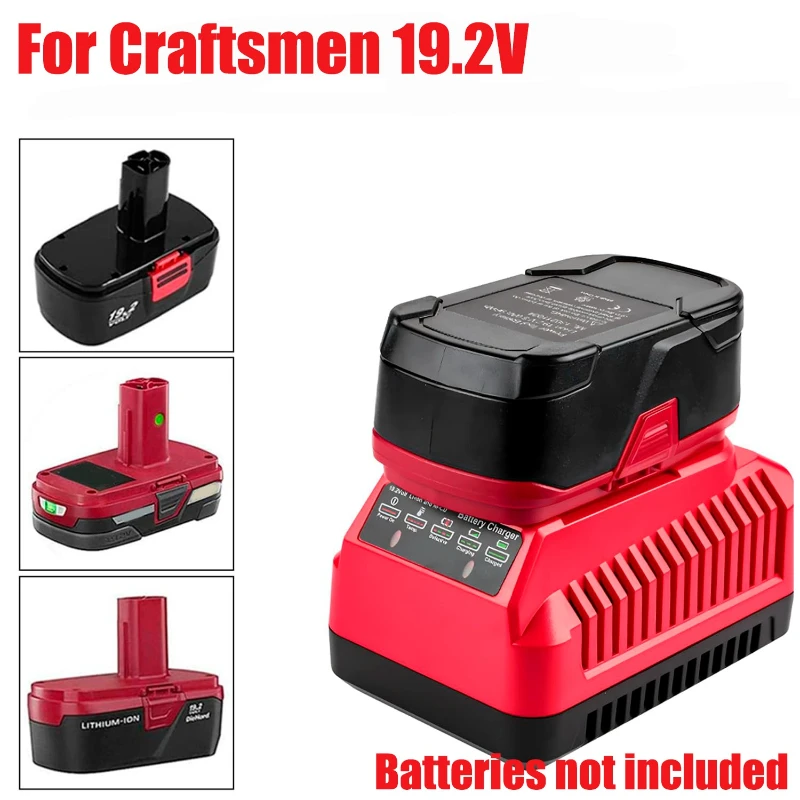 

Lithium Battery Charger Portable Rapid Charger Power Tools Accessories Compatible with For Craftsmen 19.2V Lithium&Ni-Cd Battery