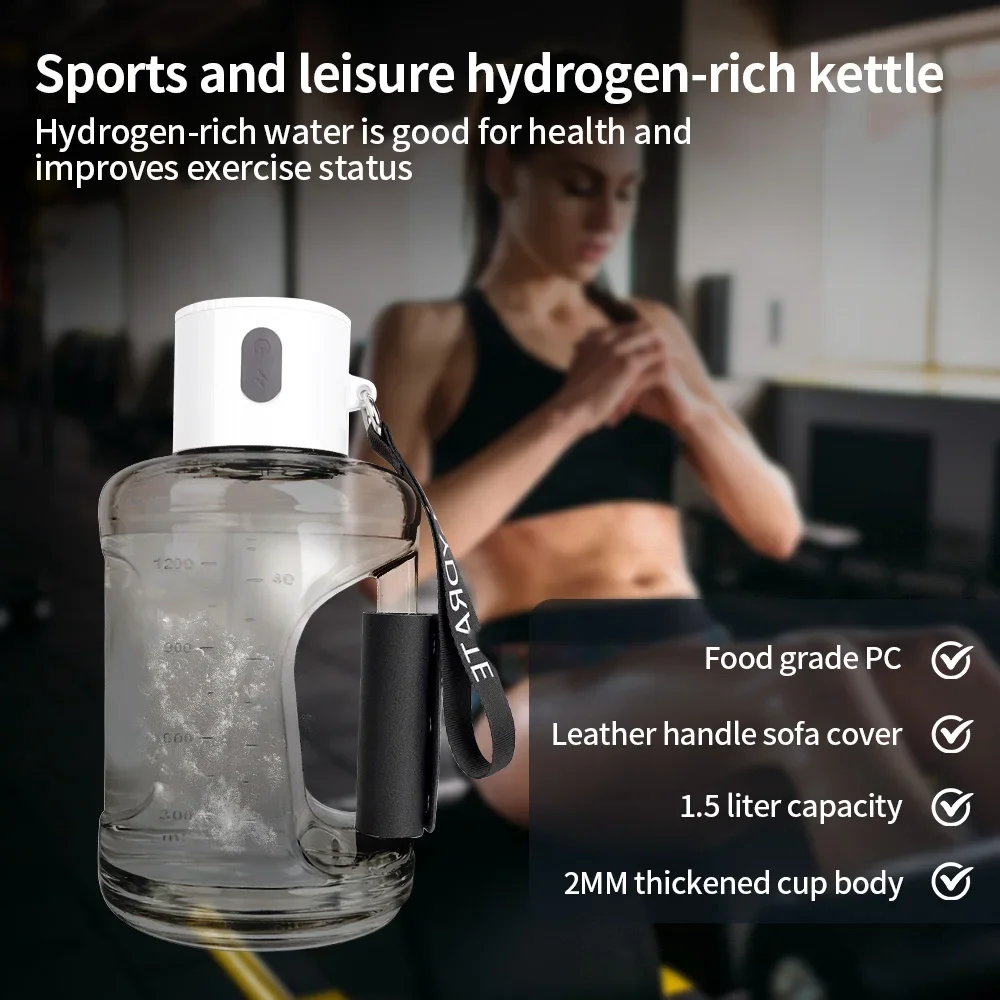 Hydrogen Water Bottle 1.5L Hydrogen Rich Portable Sports Water Bottle BPA Free Rich Molecular Hydrogen Water Generator