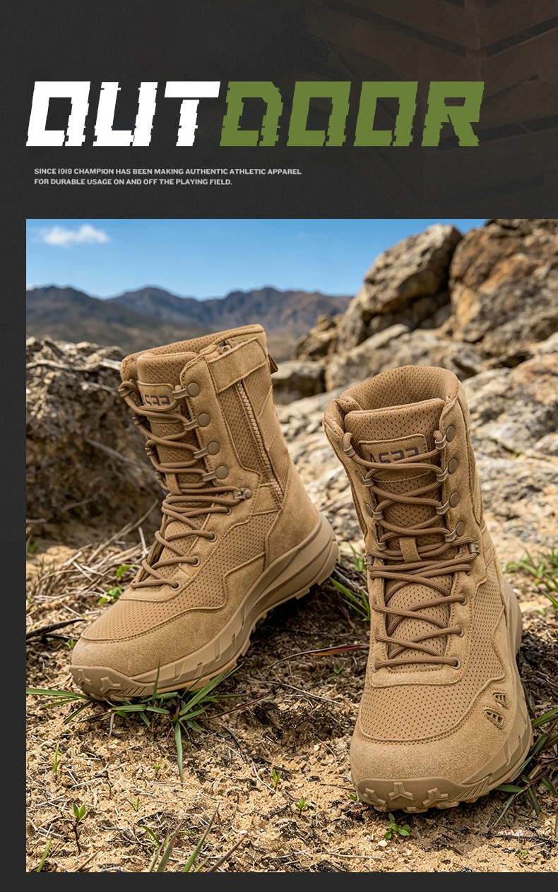 Neue taktische Stiefel für Herren, atmungsaktiv, wasserdicht, ultraleicht, für den Außenbereich, für Herren, Armee-Stiefel, schnelle Reaktion, Schnürung, Sicherheitsarbeit – Detail 12