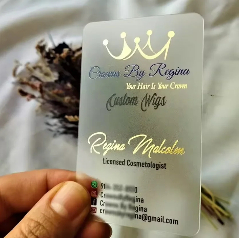 

Customized Logo Transparent Blank Plastic Business Card 0.38mm Matte Hot Silver Printed PVC Card