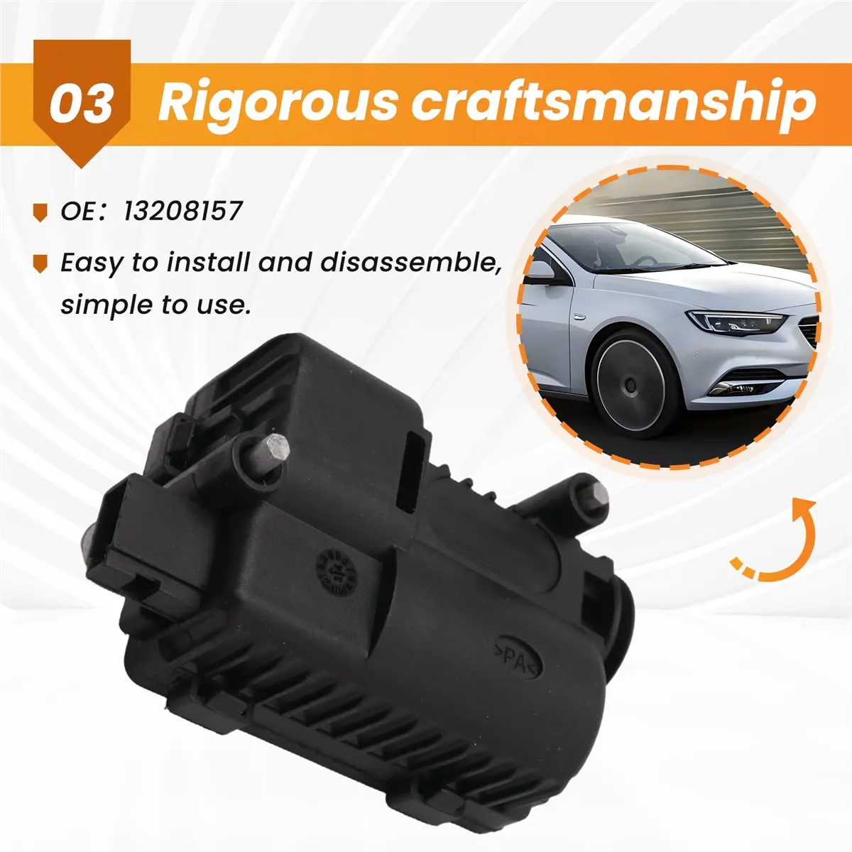 #52Z Car Fuel Filler Door Locking Motor for Vauxhall,13208157,(Black)