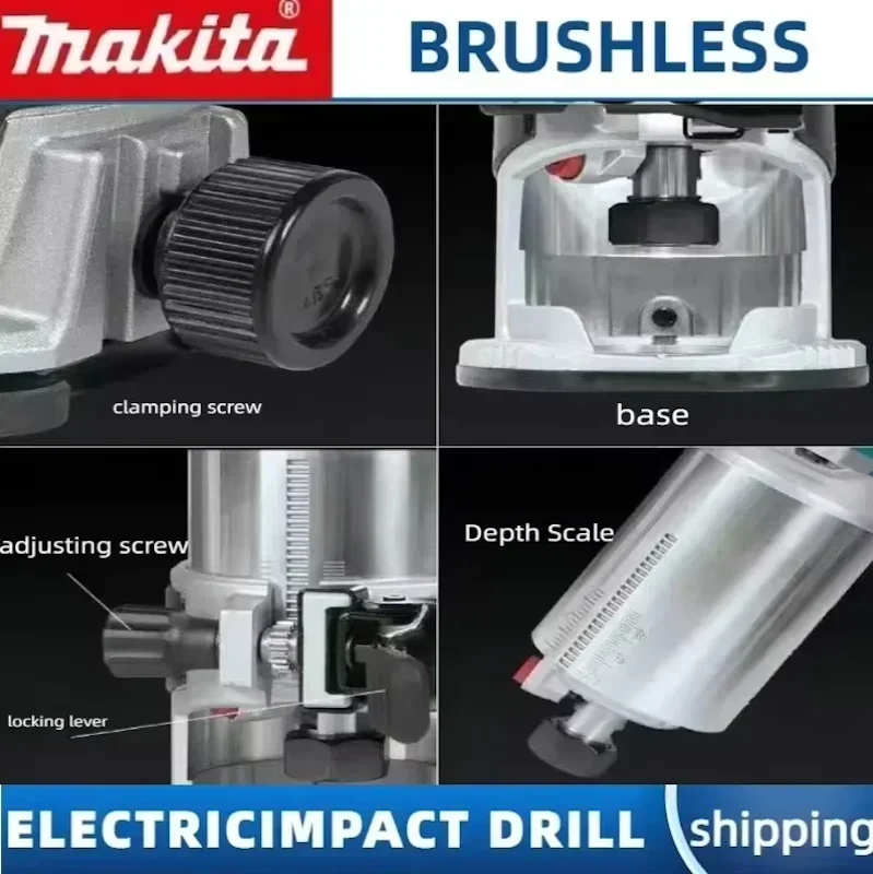 Makita DRT50 18V Cordless Trimmer, Brushless Motor, Professional Rechargeable Slotting and Milling Tool,Edge trimmer - view 2