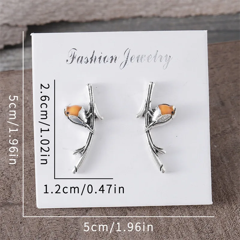 2024 New Lovely Singing Bird Stud Earrings Jewelry