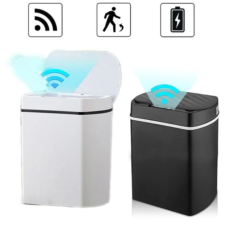 

Garbage Trash Large Smart Automatic Dustbin Waterproof Bathroom Wastebasket Can Capacity Kitchen Bin Induction For