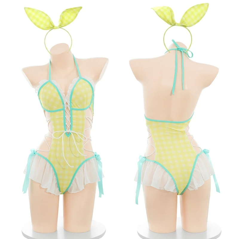 

Аниме Poor Party Light Купальники Косплей Костюм Бандажный Полый Боди Женское Нижнее Белье Милая Девушка Зайчик Одежда Для Ролевых Игр