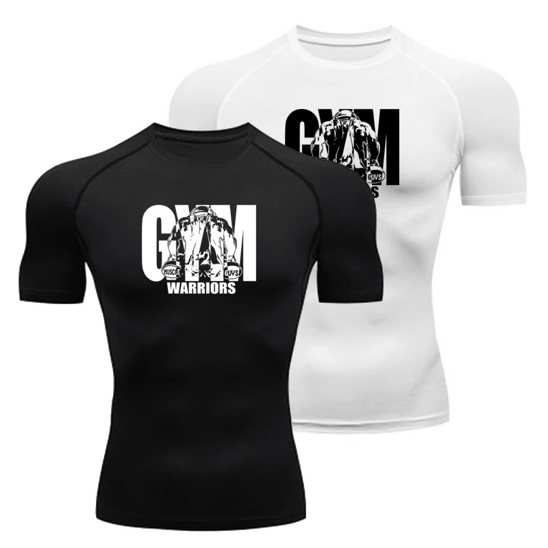 

Компрессионные быстросохнущие футболки из молочного шелка для мужчин, повседневные спортивные рубашки для фитнеса, бодибилдинга, с коротким рукавом, летние футболки