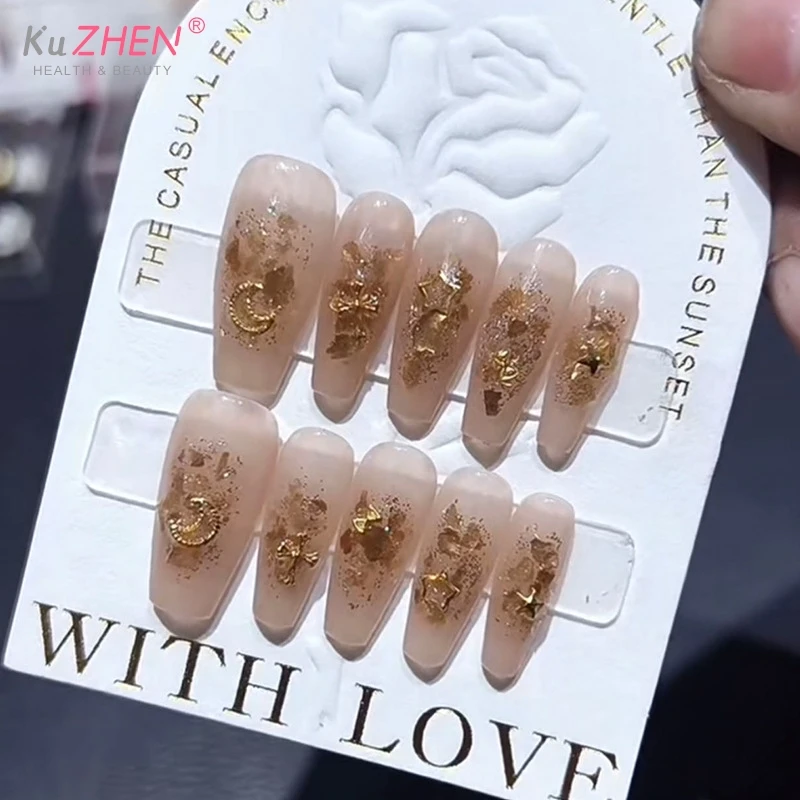 10 Stks/pak Nagelverpakkingskaarten Op Nagel Display Handgemaakt Vals Nagelontwerp Staal Toont Kaart Manicure Sample Display Salon