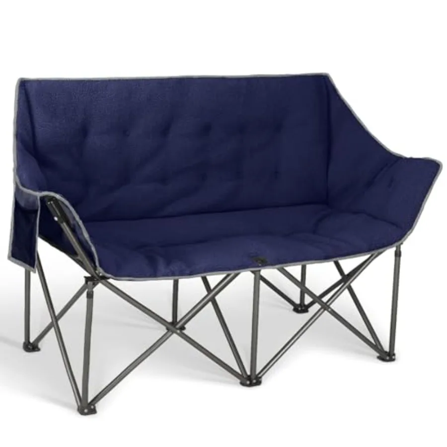Padded Double Camping Loveseat Folding Chair