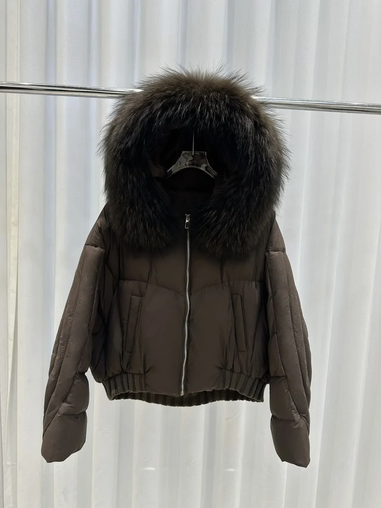 OFTBUY Short Zipper Parkas with Fur for Women Winter Warm Thick Duck Down Jacket Real Rccoon Fur Collar Women Hooded Clothing