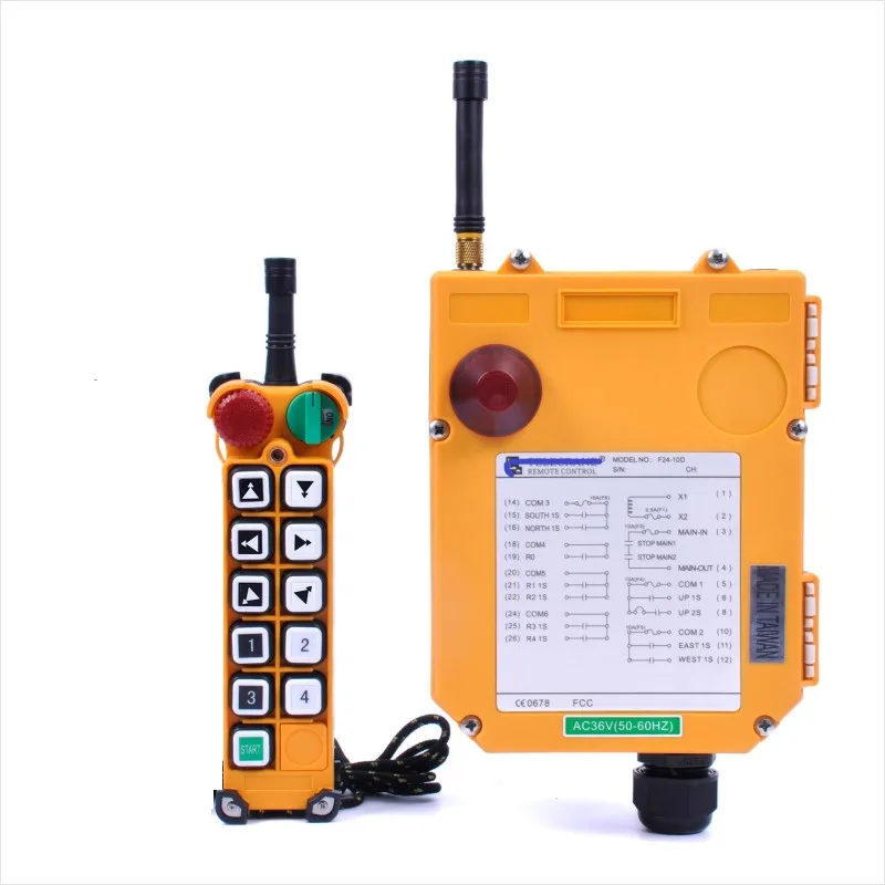 F24-8D Industrial Tele-control Radio Remote Control Fixed Code FCC CE ROHS 4 Buttons With Transmitter And Receiver For Cranes