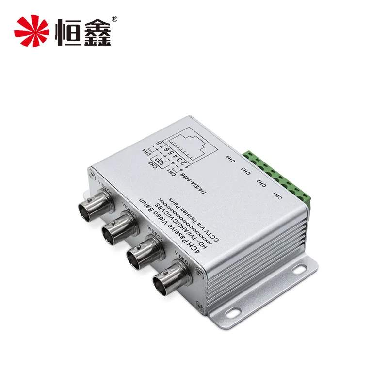 4 Channels Passive Video Balun Receiver Coaxial to RJ45 HD TVI/CVI/AHD/CVBS Twisted Pair Transmitter Transceiver CCTV System