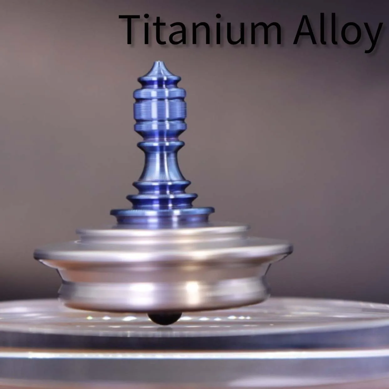 New Titanium Handle Stainless Steel Body Spinning Top Hand Twisting Finger Spinner Ceramic Bead Fidget EDC Toy