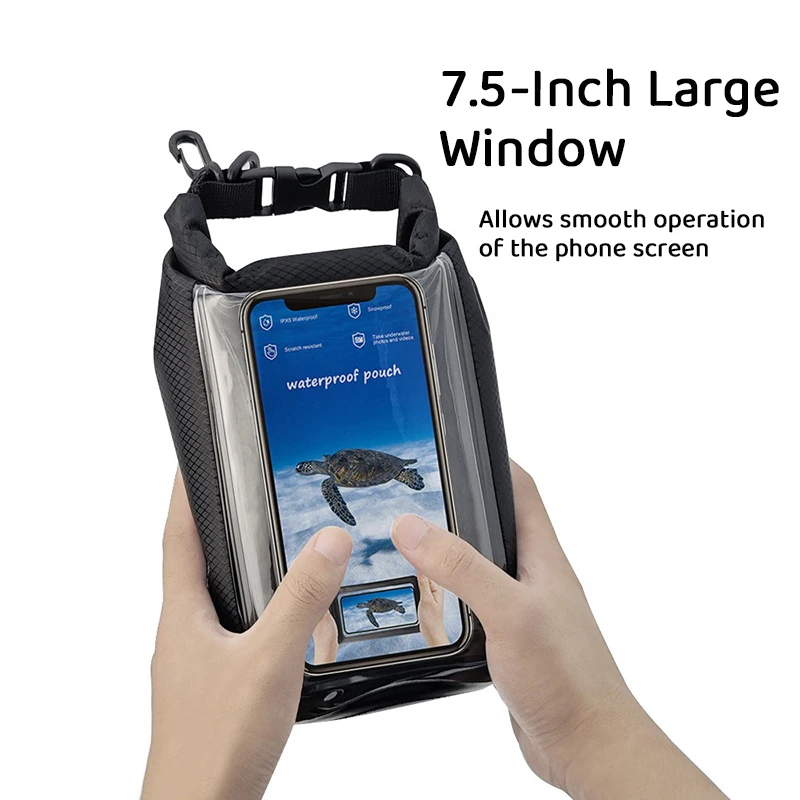 

Сумка для телефона через плечо 2 л/5 л - водонепроницаемая водонепроницаемая сумка-ведро из сухого ПВХ, сумка для плавания на открытом воздухе, для дрифта, подводного плавания, пешего туризма, пляжа