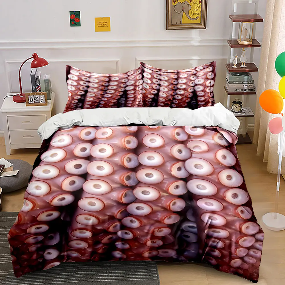 Close-up of octopus suckers Print Soft Comfortable Duvet Cover Bedding Set Included 1*Duvet Cover  2*Pillowcases Luxury gifts