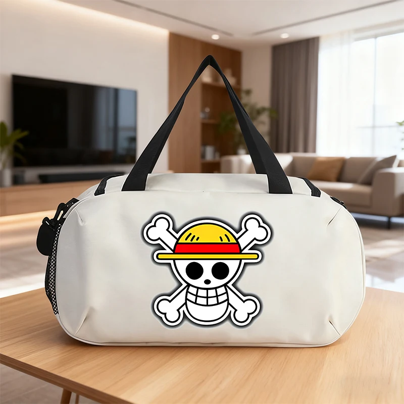 Cartoon One Piece Travel Bag Anime Luffy Zoro Printed Luggage Bags Outdoor Camping High Capacity Backpack Oxford Cloth Gym Bag