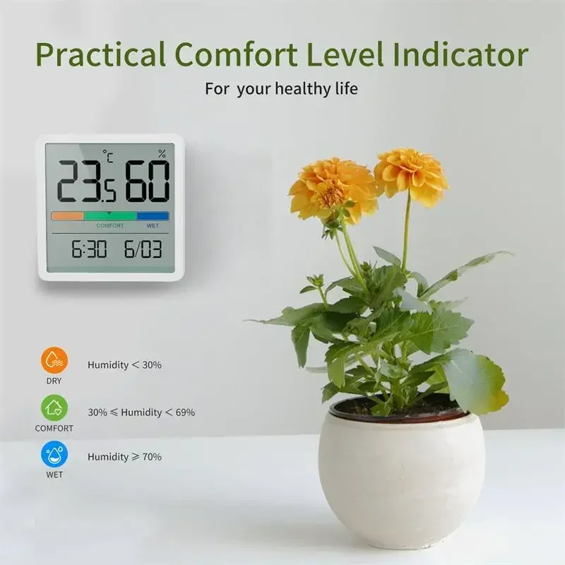 Fashion LCD Digital Hygrometer Indoor Thermometer Room Thermometer and Humidity Gauge Weather Station Smart Monitor Home Office