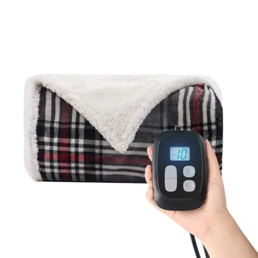 

Электрическое одеяло с подогревом, полноразмерное (183x213 см), 10 уровней нагрева, автоматическое отключение через 12 часов, машинная стирка, фланель и шерсть.