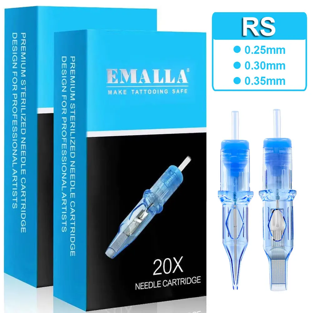 

EMALLA Eliot Disposable Tattoo Cartridge Needle RS 20pcs/Lot Tattoo Needle Sterilized Safety Tattoo Needles for Body Art Supply