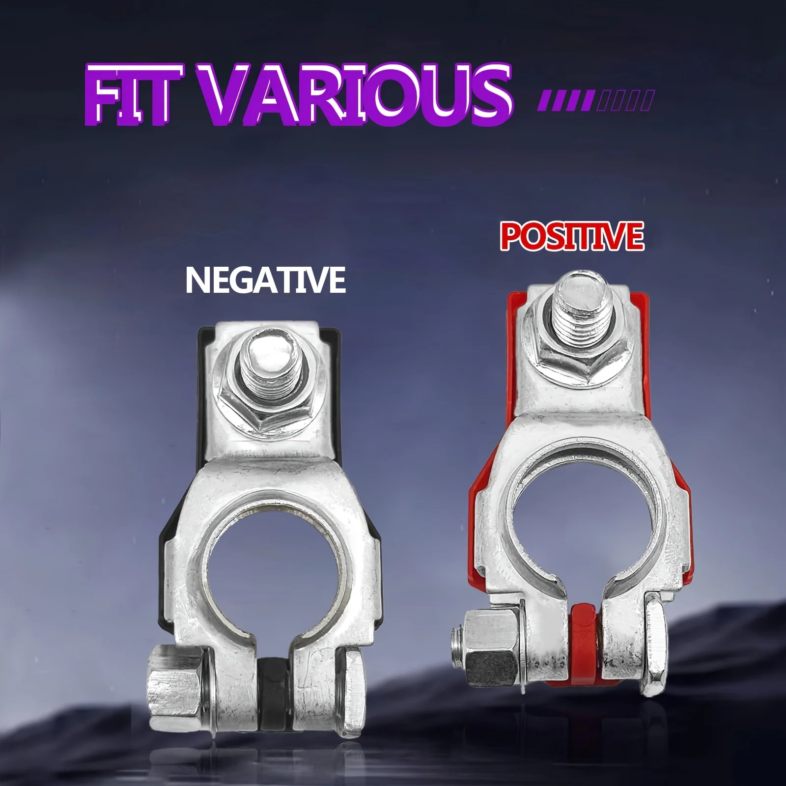 Battery Terminals Red Black Large Positive Negative Cable Terminal Clamps Connectors for Trucks Cars Motorcycles
