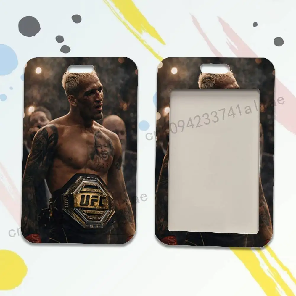 C-Charles U-Ufc Oliveira Card Holder Durable With Carabiner Name Tag Vertical ID Badge Holders Credentials Protection view 2