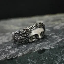 Vintage Punk Venus Sculpture Face Rings for Men and Women Renaissance Personalized Party Rings Jewelry Accessories