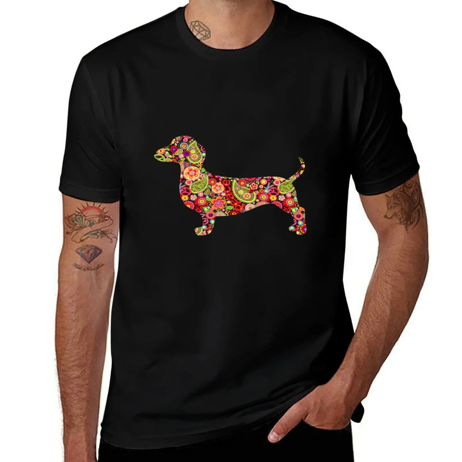 

Dachshund Girl-Funny Dachshund Hippie Dog Lovers T-Shirt t shirt men 100% cotton luxury brand T-Shirt